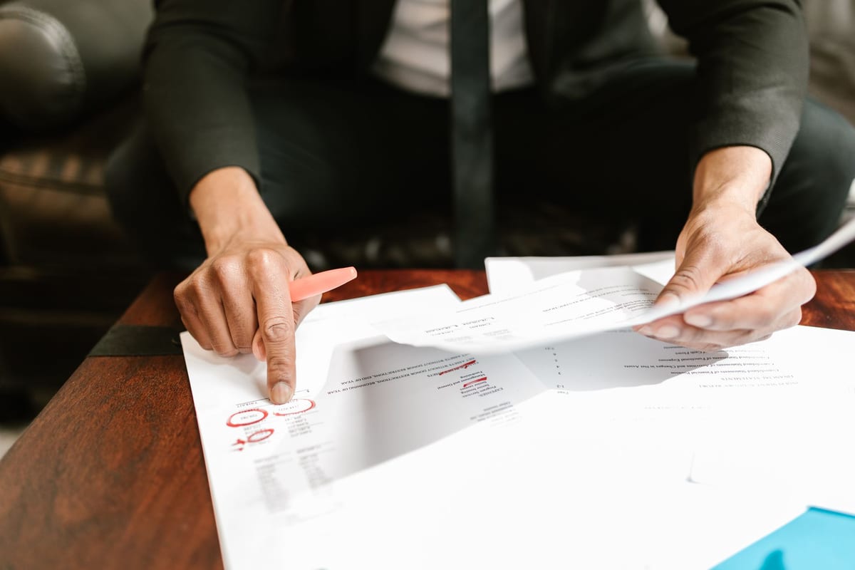 Two colleagues going over figures together